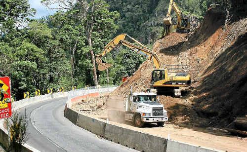 Extensive repairs continue at Cunningham’s Gap. Extensive repairs continue at Cunningham’s Gap.